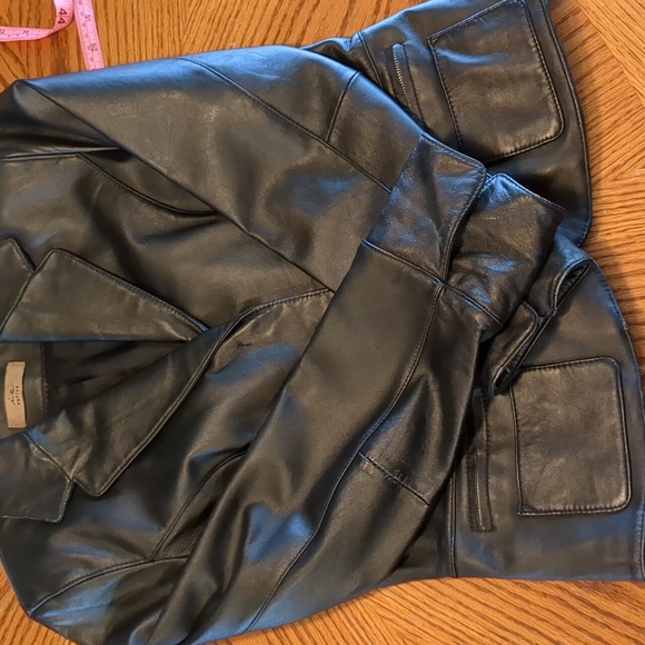 i.e. Vintage Smooth Leather Snap Front Lined Peplum Jacket Black PM - Picture 13 of 16